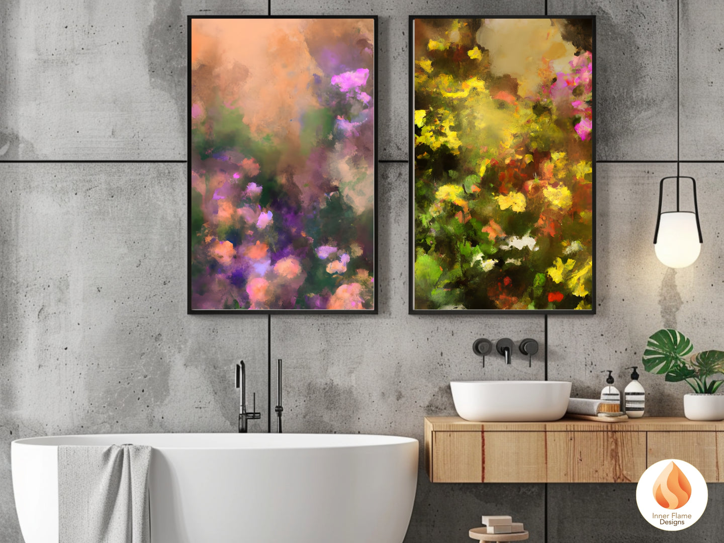 Enchanting Flower Artwork for Modern Home Design | Triptych Artwork